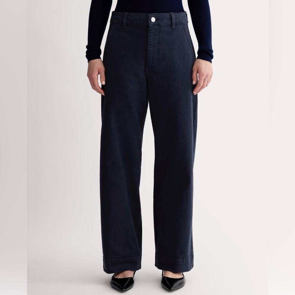 Everlane Navy Wide-Leg Trousers